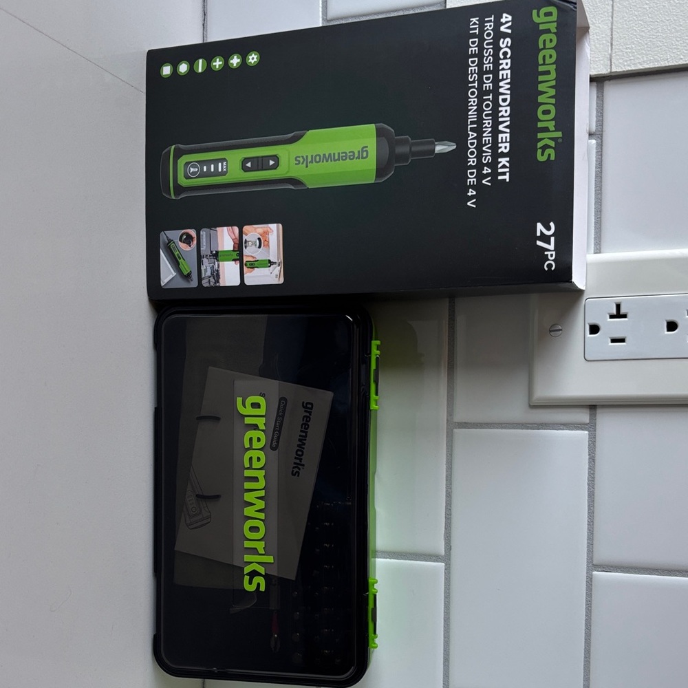Greenworks 27-Piece Screwdriver Kit. Brand new in original box.